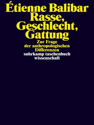 cover image of Rasse, Geschlecht, Gattung